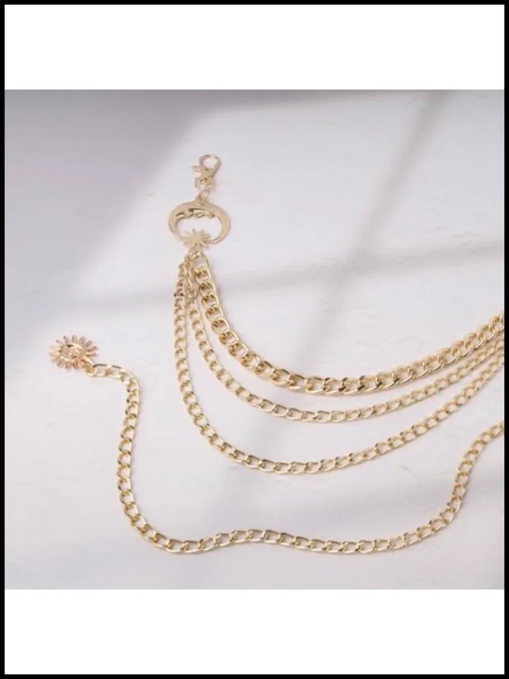 3 Layered Metal Waist Chain Belt Adjustable Body Chain for Dresses Jeans